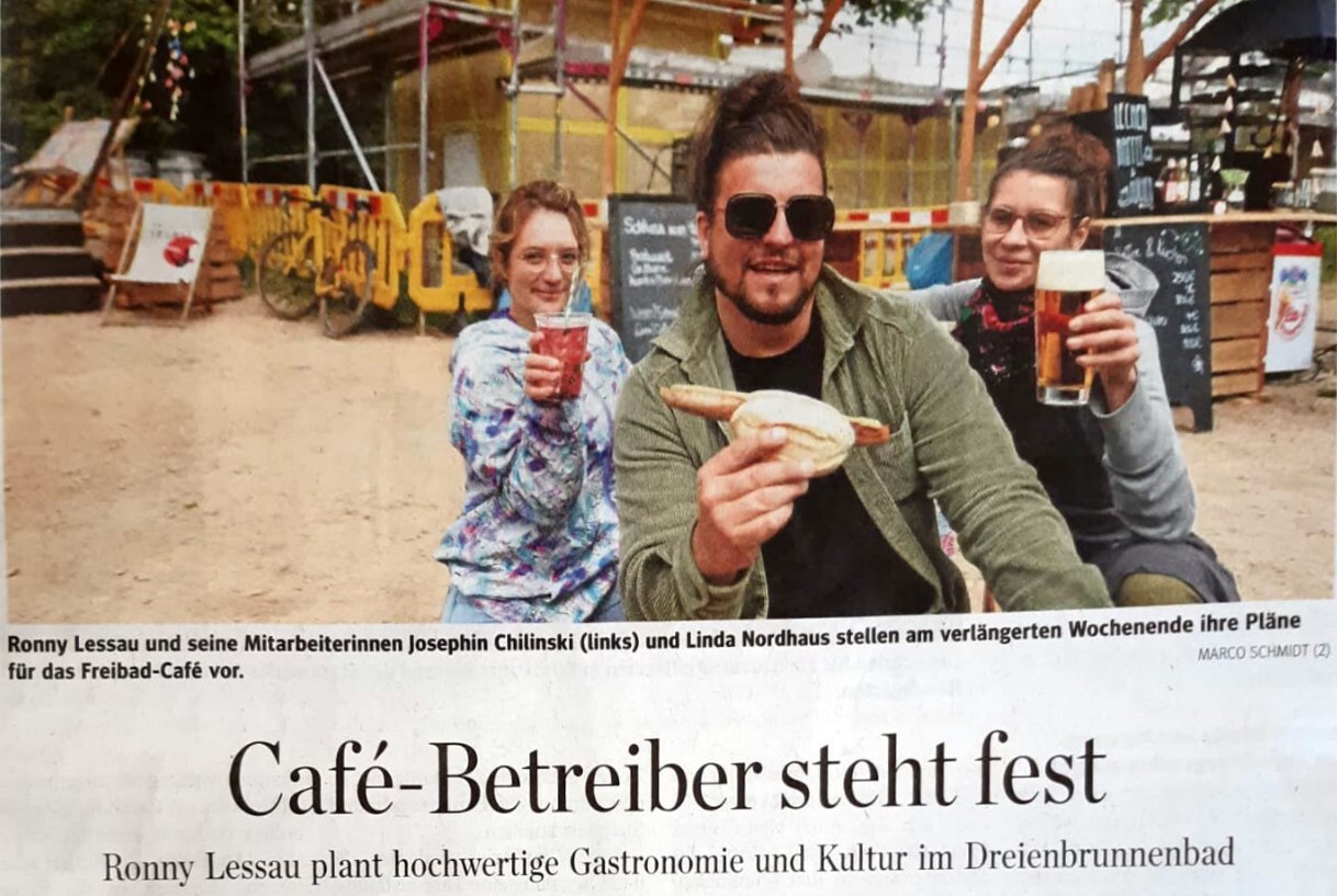 Presse: Café-Betreiber steht fest, Bild: TA: 22.5.2023, Text  Holger Wetzel, Bild: Marco Schmidt
